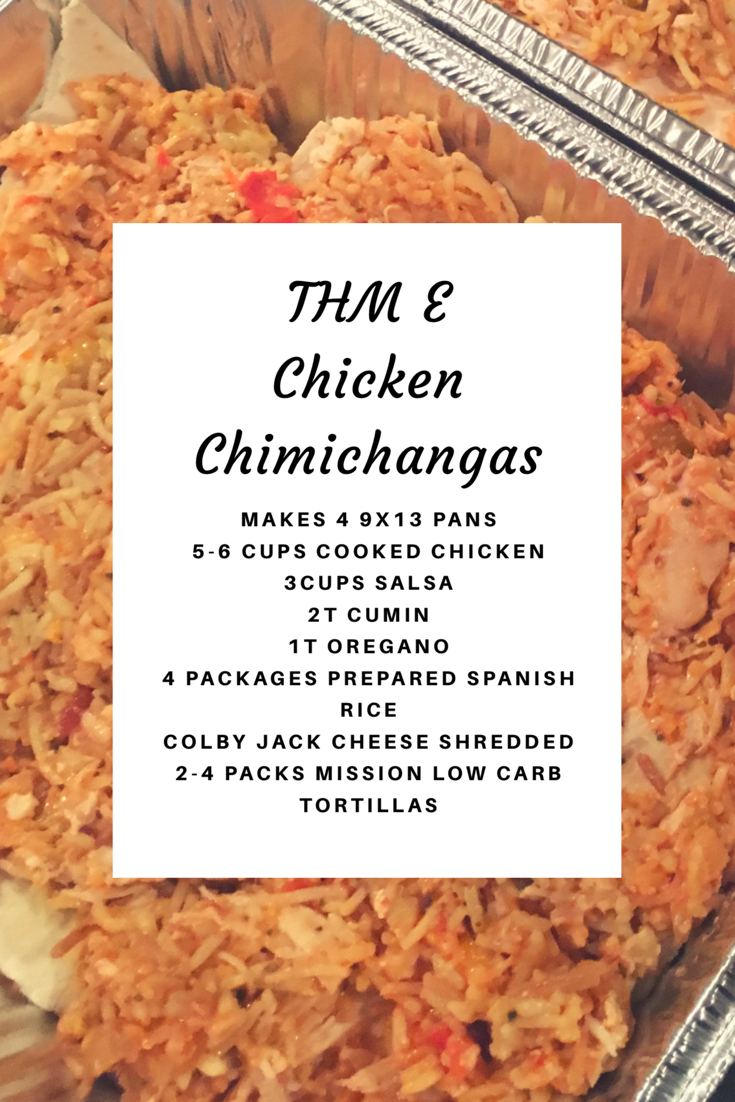 Chicken Chimichanga for the freezer Trim Healthy Mama (THM)